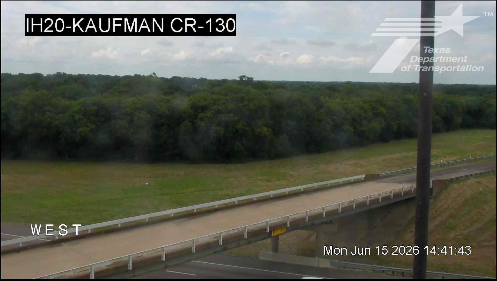 Live snapshot from IH20 @ Kaufman CR-130